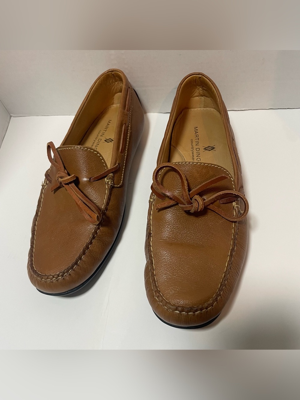 Martin Dingman Walker men’s 8.5 brown leather driving loafers moc toe